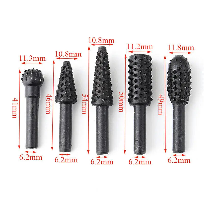 1/4'' 5PCS Drill Bit Set Cutting Tools for Woodworking Knife Wood Carving Tool Carpentry Wood Cutting Tools Workdrill Bit Set