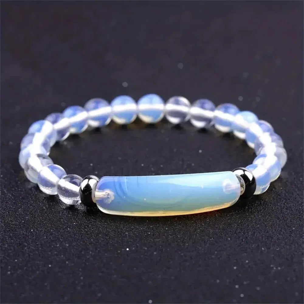 1Pc Healing Handmade Stone Bracelet Turquoise Natural Malachite Gemstone Crystal Rough Bracelet Body Energy Yoga