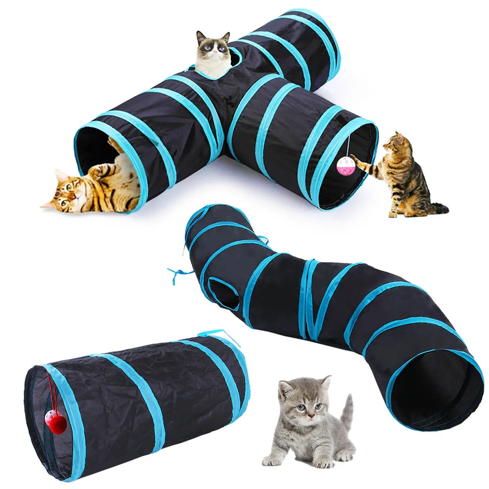 Foldable Cat Tunnel - Breathable Play Tunnel for Indoor Cats, Durable and Lightweight Design
