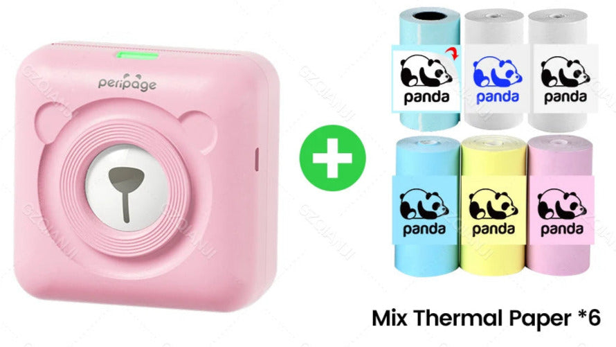 7 Colors Peripage A6 304DPI Mini Photo Printer Notes Sticker Label Printing Machine Bluetooth Portable Wireless Printer Marker