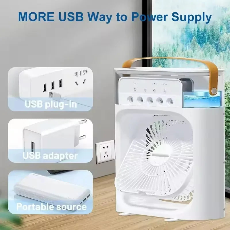 3-in-1 Personal Air Cooler | Portable Fan, Humidifier & LED Night Light