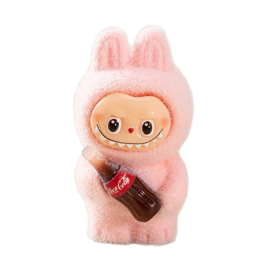 10Pcs Lovely Coke Bottle Flocked DIY Action Figure Decorative Pendant Desktop Dolls Car Ornaments Toy Christmas Gifts