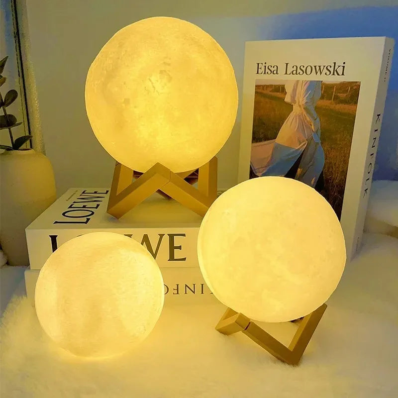 Children'S Day Hand-Painted Moon Light DIY Painted Materials Package Kindergarten Parent-Child Activities Planet Night Light