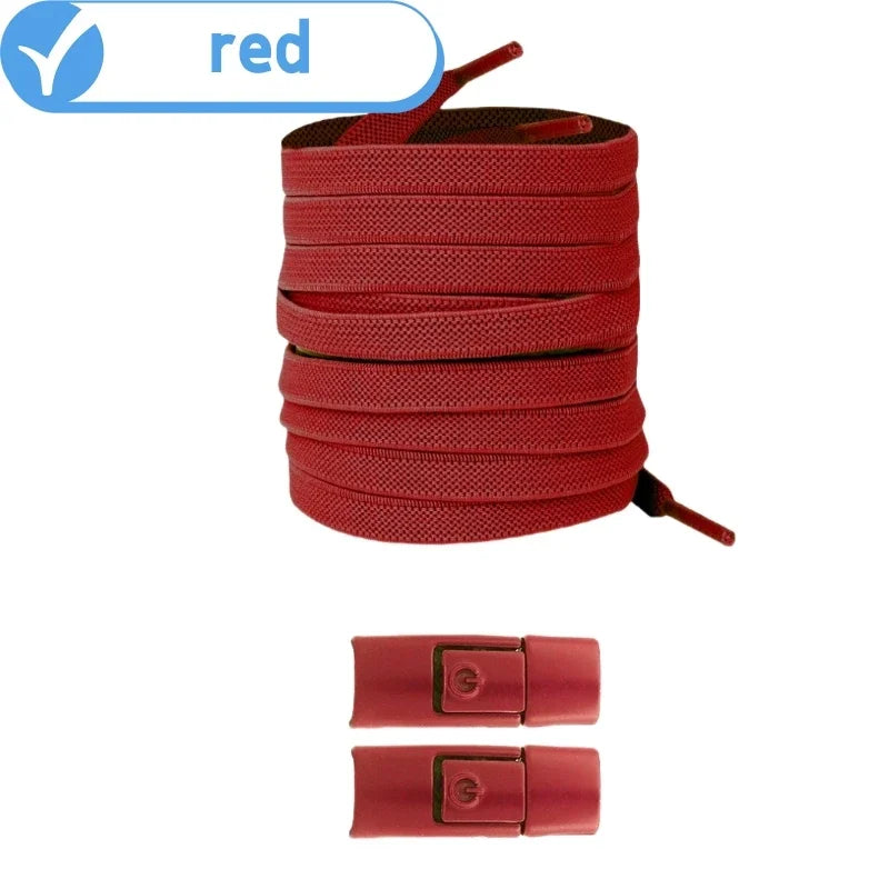 New without Ties Elastic Laces No Tie Shoe Laces Press Lock Shoelaces Sneaker Kids Adult 8MM Widened Flat Shoelace for Shoes