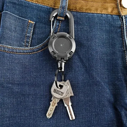 1/3Pcs Retractable Anti-Theft Wire Keychain – Elastic Buckle Rope with Easy-Pull Clip for Keys, ID, Tools & Travel