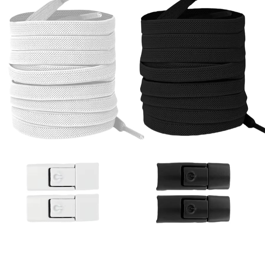 New without Ties Elastic Laces No Tie Shoe Laces Press Lock Shoelaces Sneaker Kids Adult 8MM Widened Flat Shoelace for Shoes