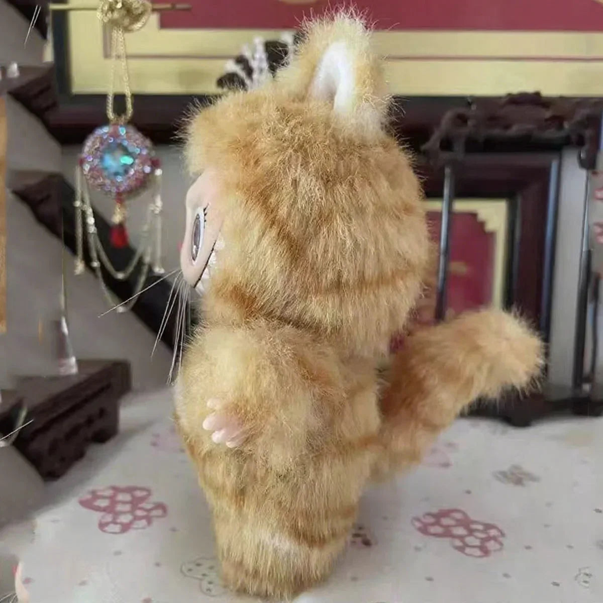 Fashionable Mini Plush Doll with Cute Furry Cat Clothes for Labubu Doll Clothes Accessories Gift Doll Accessories