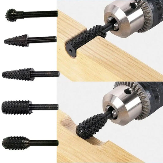 1/4'' 5PCS Drill Bit Set Cutting Tools for Woodworking Knife Wood Carving Tool Carpentry Wood Cutting Tools Workdrill Bit Set
