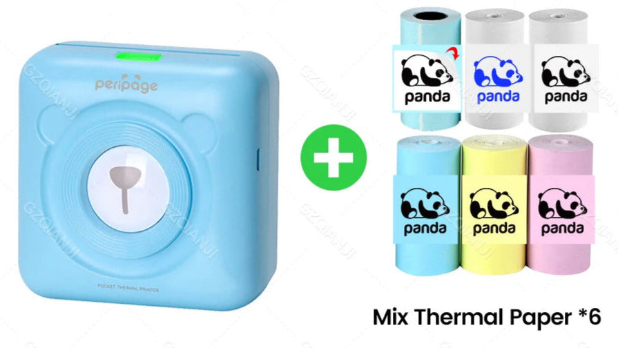 7 Colors Peripage A6 304DPI Mini Photo Printer Notes Sticker Label Printing Machine Bluetooth Portable Wireless Printer Marker