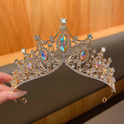 1 Large Crown Fashionable Temperament Crown Headband Sweet Wind Hair Accessory Suitable for Performances and Birthdays
