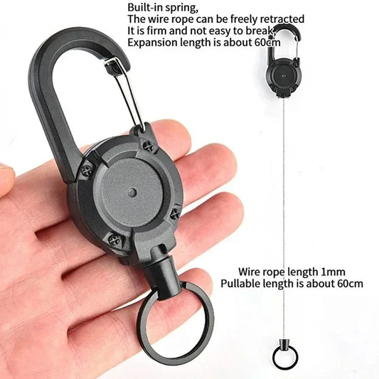 1/3Pcs Retractable Anti-Theft Wire Keychain – Elastic Buckle Rope with Easy-Pull Clip for Keys, ID, Tools & Travel
