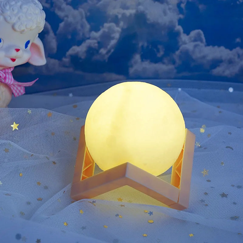 Children'S Day Hand-Painted Moon Light DIY Painted Materials Package Kindergarten Parent-Child Activities Planet Night Light