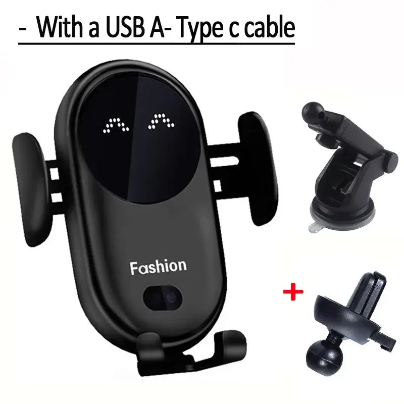 30W Auto-Clamp Infrared Wireless Car Charger | Fast Charging Mount for iPhone & Samsung