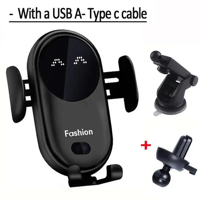 30W Auto-Clamp Infrared Wireless Car Charger | Fast Charging Mount for iPhone & Samsung