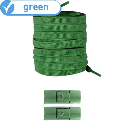 New without Ties Elastic Laces No Tie Shoe Laces Press Lock Shoelaces Sneaker Kids Adult 8MM Widened Flat Shoelace for Shoes
