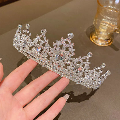 1 Large Crown Fashionable Temperament Crown Headband Sweet Wind Hair Accessory Suitable for Performances and Birthdays