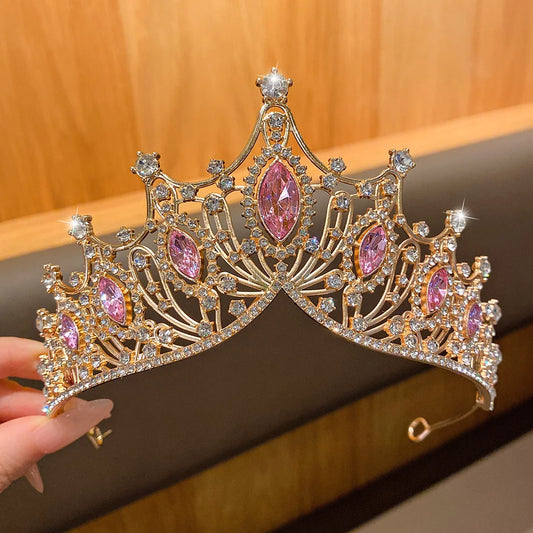 1 Large Crown Fashionable Temperament Crown Headband Sweet Wind Hair Accessory Suitable for Performances and Birthdays
