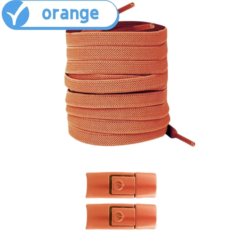 New without Ties Elastic Laces No Tie Shoe Laces Press Lock Shoelaces Sneaker Kids Adult 8MM Widened Flat Shoelace for Shoes