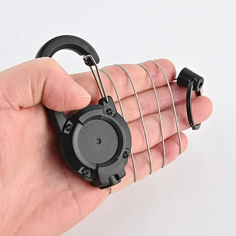 1/3Pcs Retractable Anti-Theft Wire Keychain – Elastic Buckle Rope with Easy-Pull Clip for Keys, ID, Tools & Travel