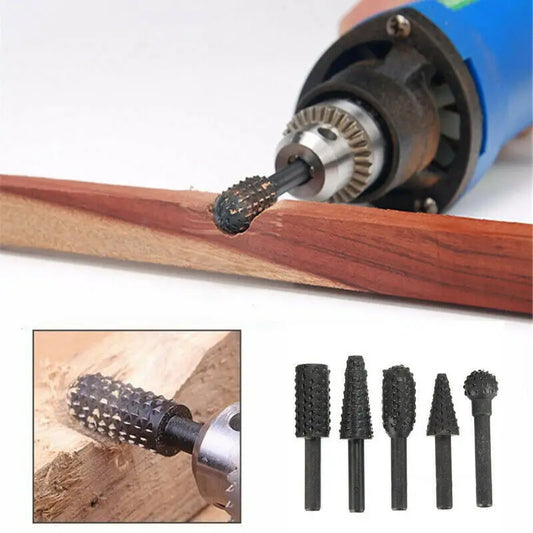 1/4'' 5PCS Drill Bit Set Cutting Tools for Woodworking Knife Wood Carving Tool Carpentry Wood Cutting Tools Workdrill Bit Set