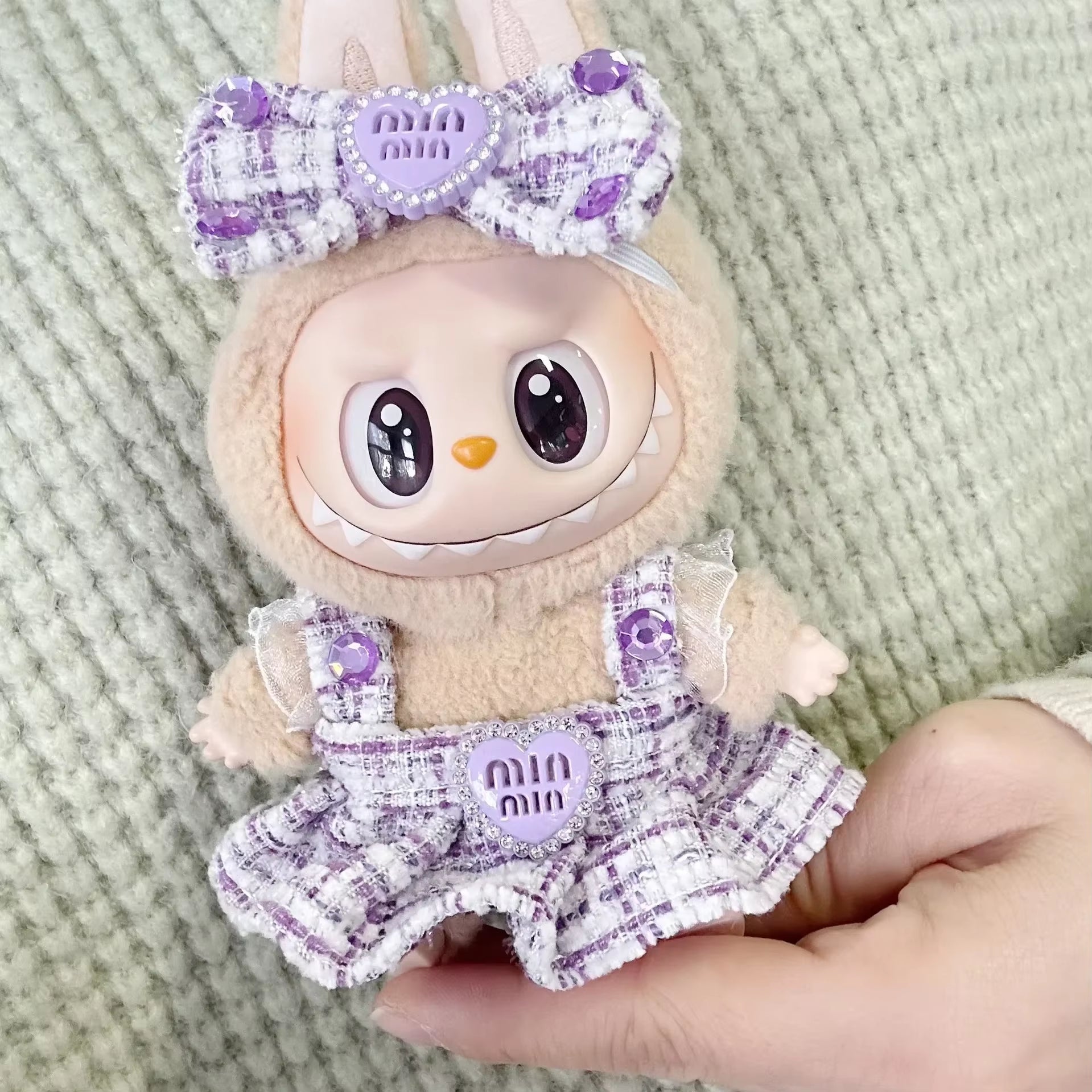 17Cm Mini Plush Doll'S Clothes Outfit Accessories for Korea Kpop Exo Labubu Idol Suit Clothing Gift，Only Clothes and No Dolls
