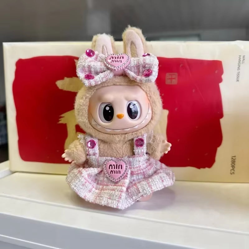 17Cm Mini Plush Doll'S Clothes Outfit Accessories for Korea Kpop Exo Labubu Idol Suit Clothing Gift，Only Clothes and No Dolls