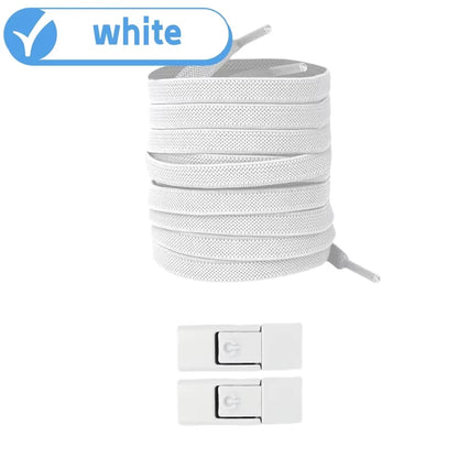 New without Ties Elastic Laces No Tie Shoe Laces Press Lock Shoelaces Sneaker Kids Adult 8MM Widened Flat Shoelace for Shoes