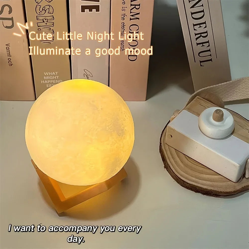 Children'S Day Hand-Painted Moon Light DIY Painted Materials Package Kindergarten Parent-Child Activities Planet Night Light