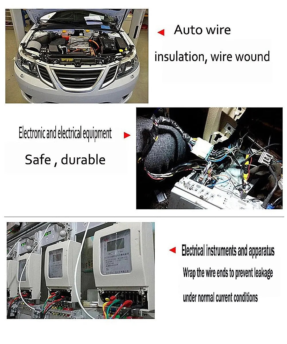 15 Meter Heat-Resistant Flame Retardant Tape Coroplast Adhesive Cloth Tape for Car Cable Harness Wiring Loom Protection
