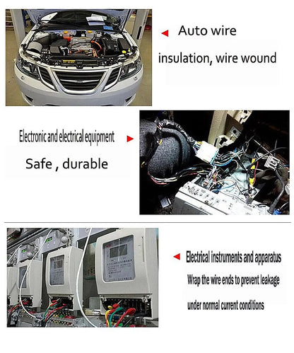 15 Meter Heat-Resistant Flame Retardant Tape Coroplast Adhesive Cloth Tape for Car Cable Harness Wiring Loom Protection