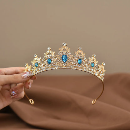 Children'S Princess Crown Crystal Tiara Girls Hair Accessories High-End Atmosphere Dance Performance Birthday Gift Crown