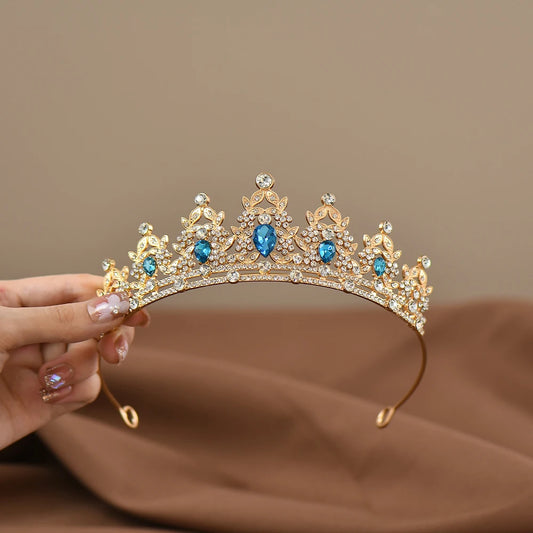 Children'S Princess Crown Crystal Tiara Girls Hair Accessories High-End Atmosphere Dance Performance Birthday Gift Crown