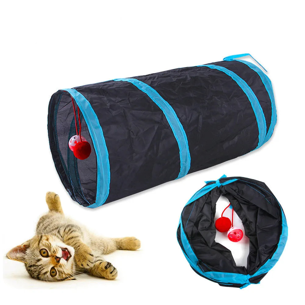 Foldable Cat Tunnel - Breathable Play Tunnel for Indoor Cats, Durable and Lightweight Design