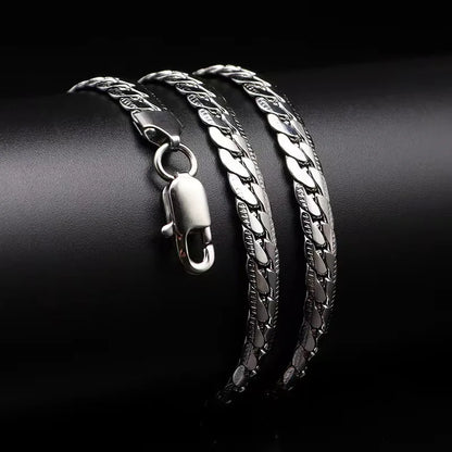 20-60Cm 5Mm Silver Color Luxury Brand Design Noble Necklace Chain for Woman Men Fashion Wedding Engagement Jewelry