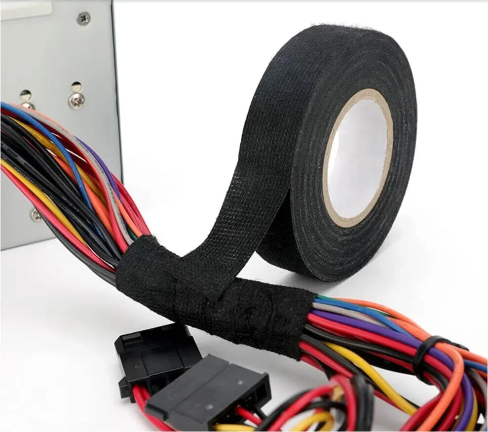 15 Meter Heat-Resistant Flame Retardant Tape Coroplast Adhesive Cloth Tape for Car Cable Harness Wiring Loom Protection