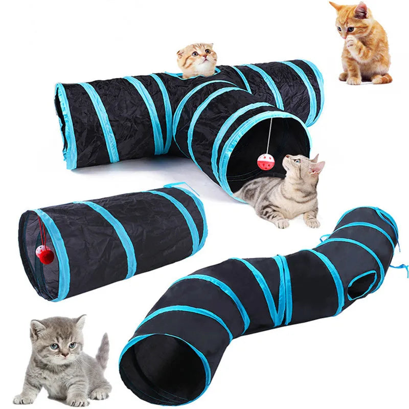 Foldable Cat Tunnel - Breathable Play Tunnel for Indoor Cats, Durable and Lightweight Design