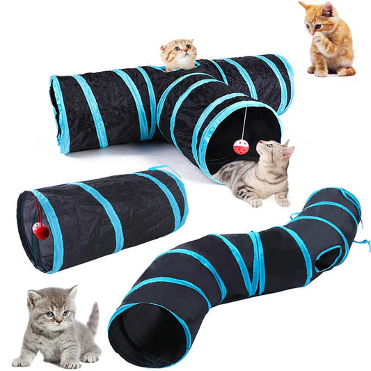 Foldable Cat Tunnel - Breathable Play Tunnel for Indoor Cats, Durable and Lightweight Design