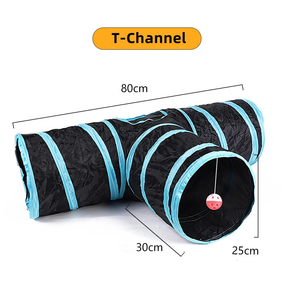 Foldable Cat Tunnel - Breathable Play Tunnel for Indoor Cats, Durable and Lightweight Design