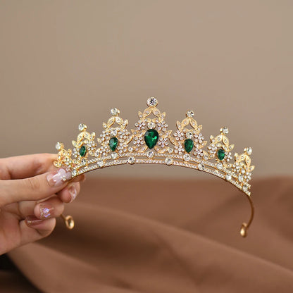 Children'S Princess Crown Crystal Tiara Girls Hair Accessories High-End Atmosphere Dance Performance Birthday Gift Crown