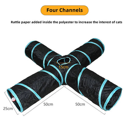 Foldable Cat Tunnel - Breathable Play Tunnel for Indoor Cats, Durable and Lightweight Design