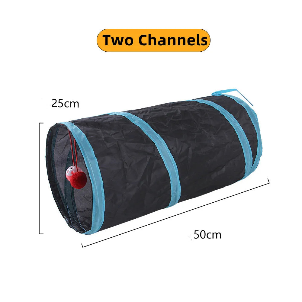 Foldable Cat Tunnel - Breathable Play Tunnel for Indoor Cats, Durable and Lightweight Design