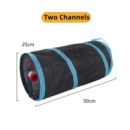 Foldable Cat Tunnel - Breathable Play Tunnel for Indoor Cats, Durable and Lightweight Design