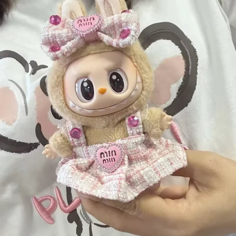 17Cm Mini Plush Doll'S Clothes Outfit Accessories for Korea Kpop Exo Labubu Idol Suit Clothing Gift，Only Clothes and No Dolls