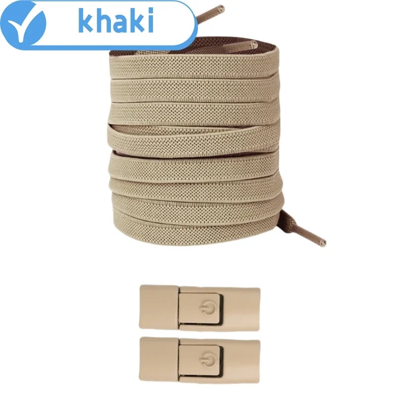 New without Ties Elastic Laces No Tie Shoe Laces Press Lock Shoelaces Sneaker Kids Adult 8MM Widened Flat Shoelace for Shoes