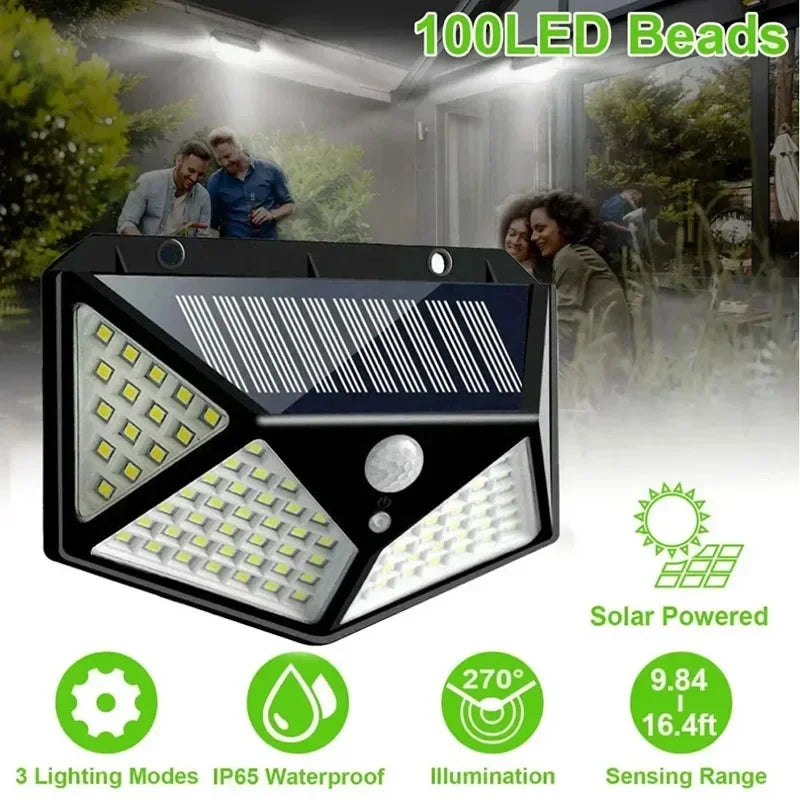 270° Solar Motion Sensor Light | Wide Angle Outdoor Security Lamp
