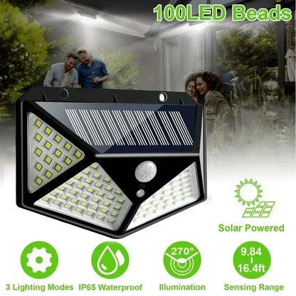 270° Solar Motion Sensor Light | Wide Angle Outdoor Security Lamp