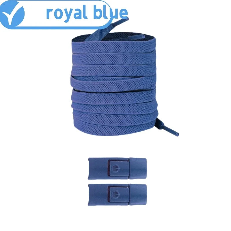 New without Ties Elastic Laces No Tie Shoe Laces Press Lock Shoelaces Sneaker Kids Adult 8MM Widened Flat Shoelace for Shoes