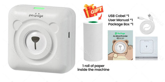 7 Colors Peripage A6 304DPI Mini Photo Printer Notes Sticker Label Printing Machine Bluetooth Portable Wireless Printer Marker