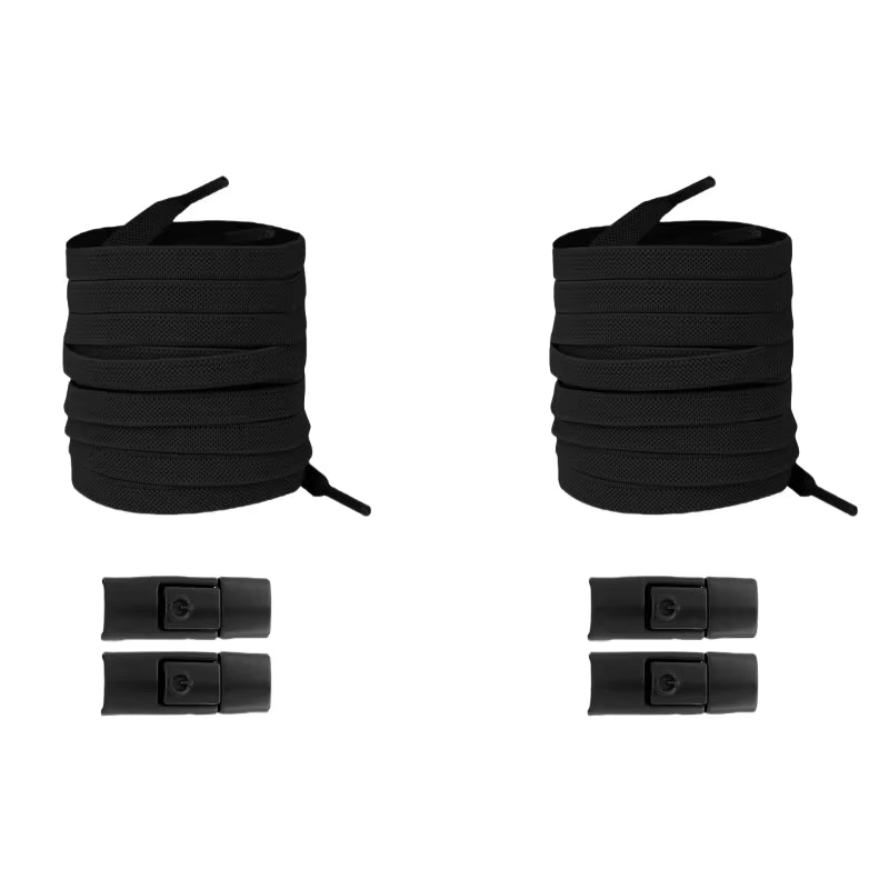 New without Ties Elastic Laces No Tie Shoe Laces Press Lock Shoelaces Sneaker Kids Adult 8MM Widened Flat Shoelace for Shoes