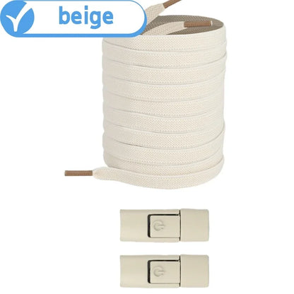 New without Ties Elastic Laces No Tie Shoe Laces Press Lock Shoelaces Sneaker Kids Adult 8MM Widened Flat Shoelace for Shoes